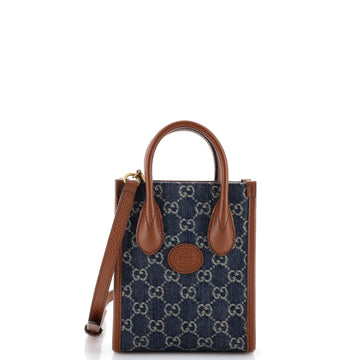 Interlocking G Patch Tote EC Denim Mini