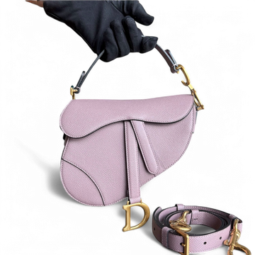 Dior Saddle Small - Grained Calfskin Adjustable Starp Nude Pink Gold Hardware