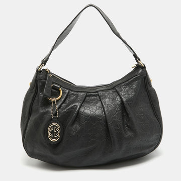 Black Guccissima Leather Medium Sukey Tote