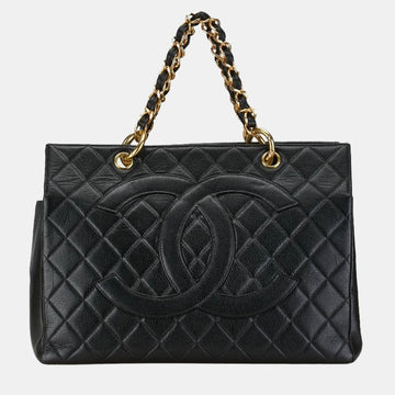 Black Quilted Leather GST Tote Bag