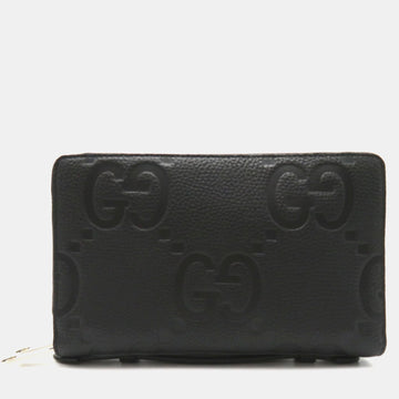 Black Leather Jumbo GG Wallet