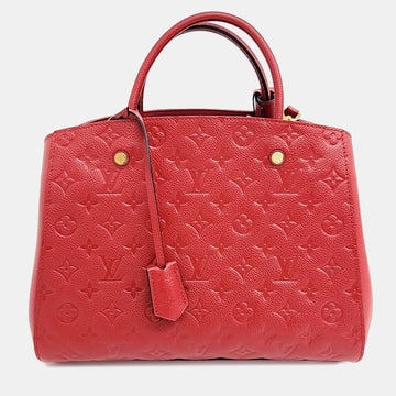 Red Monogram Empriente Leather Montaigne MM Tote Bag