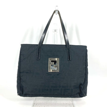 FENDI Tote Bag Nylon, Leather black vintage Zucca Women Used