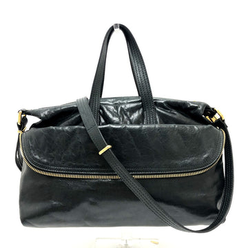 FENDI Business bag 8BT177 leather black Zip It mens Used