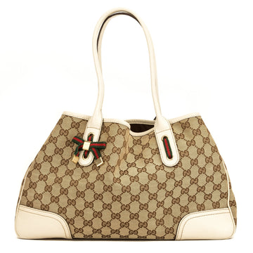 G*G White CS Monogram Medium Princy Tote (4031015)