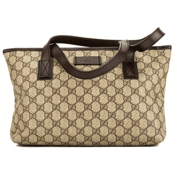 G*G Brown leather CS Supreme Canvas Tote Bag  (4050009)