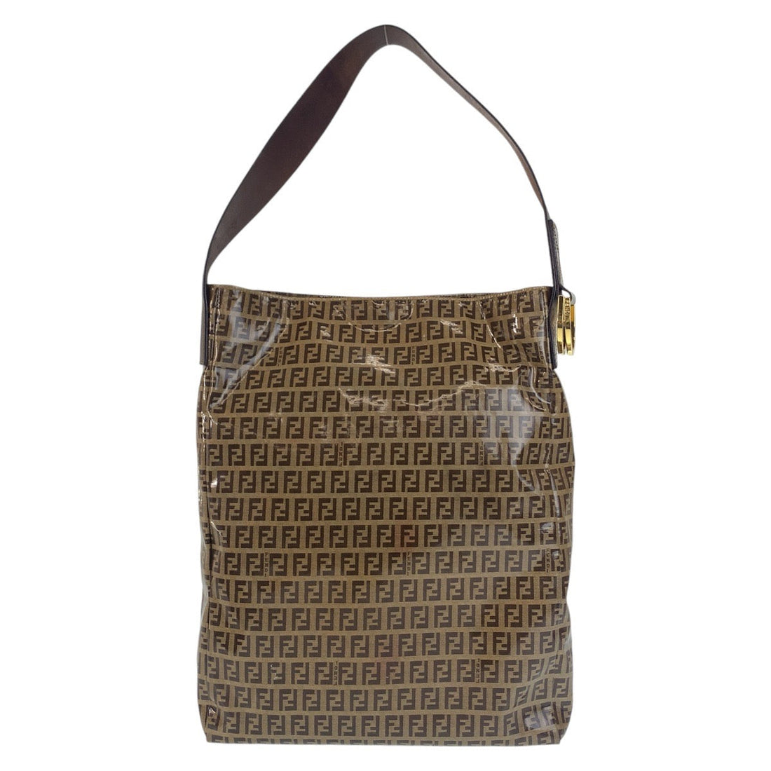Fendi Zucchino Vinyl Shoulder Tote Bag in Very Good Condition