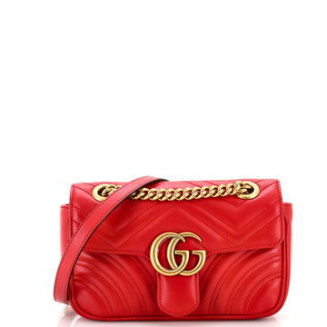 GUCCI GG Marmont Flap Bag Matelasse Leather Mini