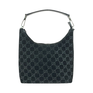 Gucci Suede Hobo Shoulder Bag Black