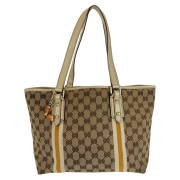 Gucci CS Canvas Leather Tote Bag