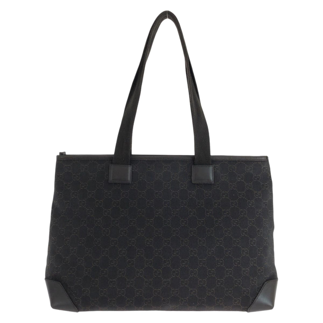 Gucci Brown CS Canvas Leather Tote Bag