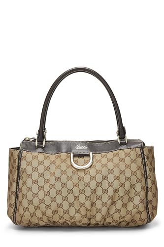 Gucci, Brown Original CS Canvas D-Ring Abbey Zip Tote, Brown