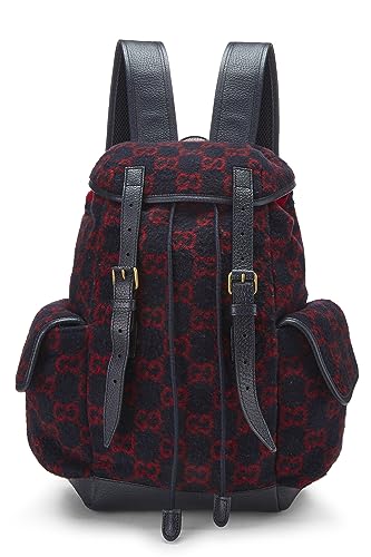 Gucci, Navy & Red Original CS Wool Backpack, Multi