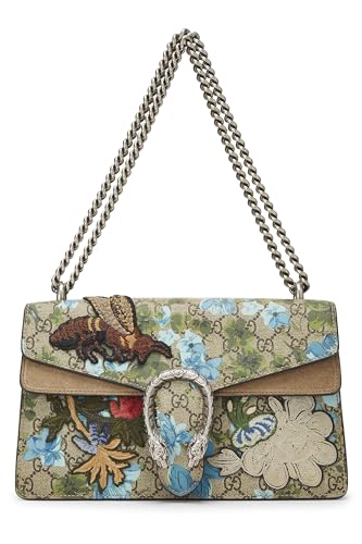 Gucci, Blue CS Supreme Canvas Embroidered Dionysus Shoulder Bag Small, Brown