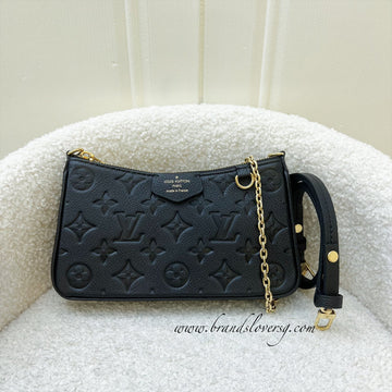 LV Easy Pouch on Strap Bag in Black Monogram Empreinte Leather and GHW
