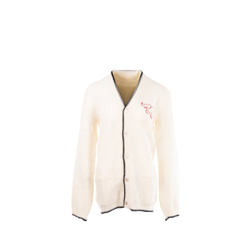 Gucci Size M Elephant Cardigan Wool White/Red