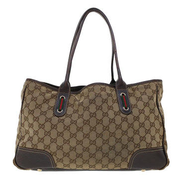GUCCI EC Canvas Web Sherry Line Shoulder Bag Beige Red Green 163805  43883