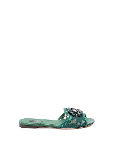 Dolce & Gabbana Women `Rainbow` Slides With Brooch Detailing