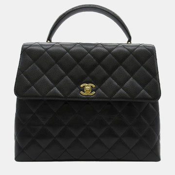 Black Caviar Kelly Top Handle Bag