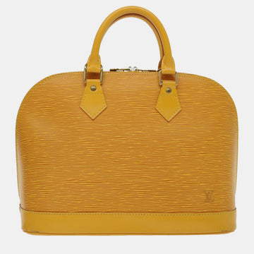 Yellow Epi Leather Alma PM Satchel