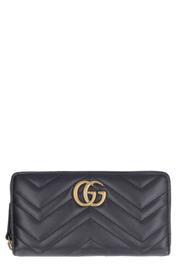 GUCCI Mini Chevron-Pattern Quilted Leather Zip-Around Wallet