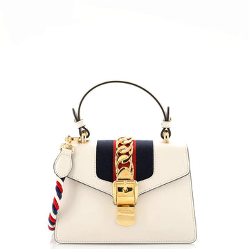 GUCCI Sylvie Top Handle Bag Leather Mini