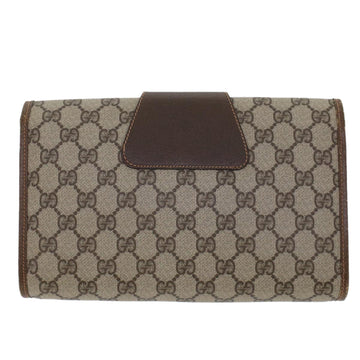 GUCCI EC Canvas Web Sherry Line Clutch Bag Beige Red Green 156.01.030  44751