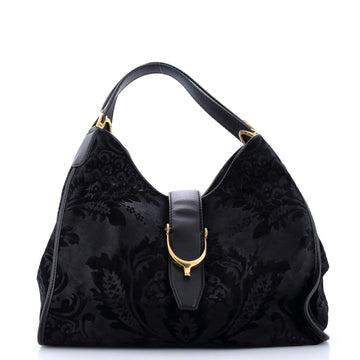 Soft Stirrup Tote Brocade Leather Medium