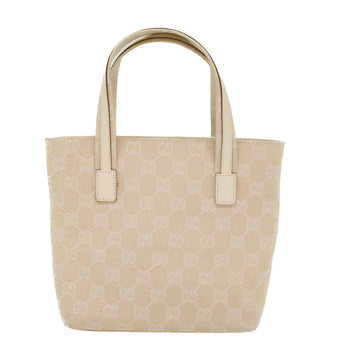 GUCCI EC Canvas Hand Bag Canvas Beige  45852
