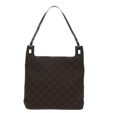 GUCCI EC Canvas Shoulder Bag Nylon Brown 0013102  46114