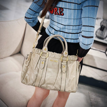Miu Miu Vitello Shine Satchel Leather Bag TWS