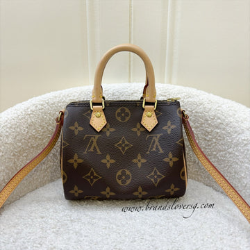 LV Nano Speedy in Monogram Canvas GHW (Non-detachable Strap Version)