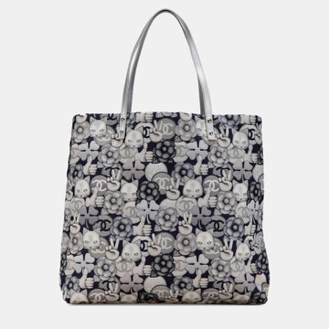 Small Nylon Cat Emoticon Shopping Tote Bag