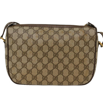 GUCCI EC Canvas Web Sherry Line Shoulder Bag PVC Leather Beige Green  47988