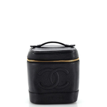 CHANEL Vintage Timeless Cosmetic Case Caviar Tall