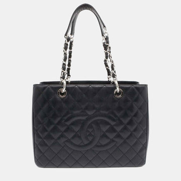 Black Caviar Leather Matelasse GST Chain Tote Bag