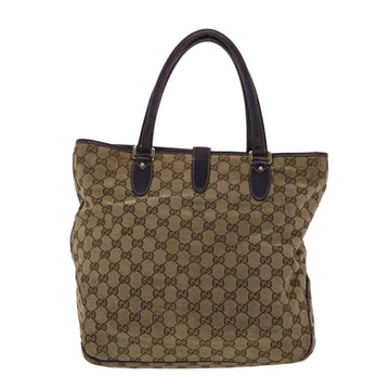 GUCCI EC Canvas Jackie Tote Bag Beige Purple  49056