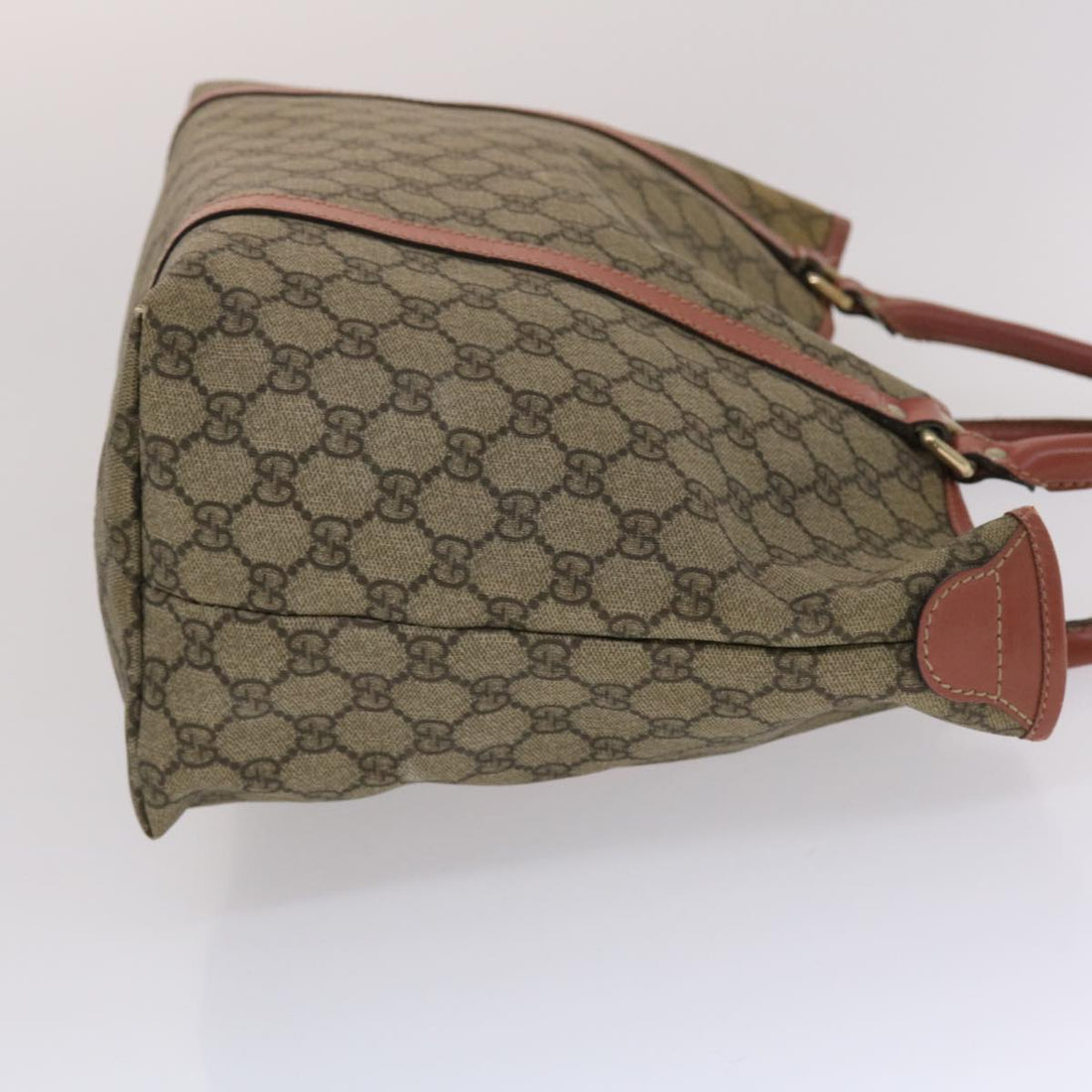 GUCCI EC Canvas Tote Bag PVC Leather Beige Pink  49060