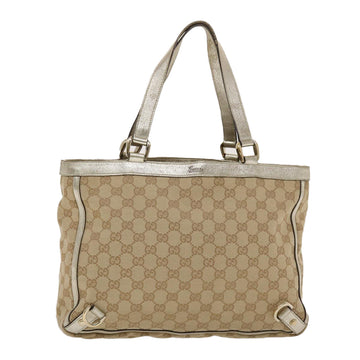 GUCCI EC Canvas Tote Bag Beige Gold  49062