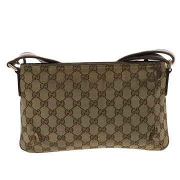 GUCCI EC Canvas Sherry Line Shoulder Bag Beige Pink