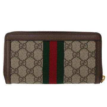GUCCI EC Canvas Web Sherry Line Ophidia Long Wallet Beige Red 523154  49471