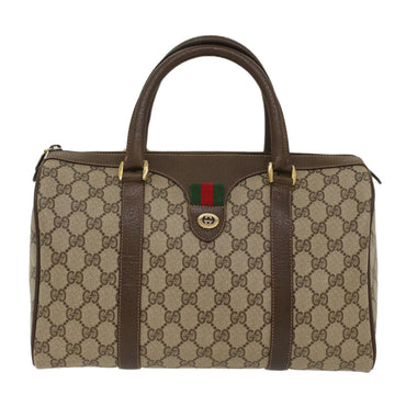 GUCCI EC Canvas Web Sherry Line Hand Bag Beige Red Green 40.02.007  49929