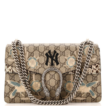 GUCCI MLB Dionysus Bag Embroidered GG Coated Canvas with Python Small