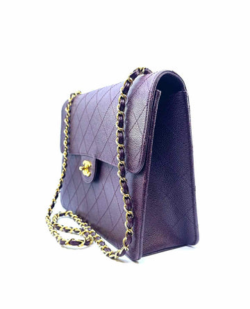 CHANEL Burgundy Leather Handbag