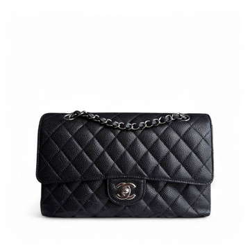 Chanel Classic Flap Medium - Caviar 25CM Quilted Black Silver Hardware Series 18