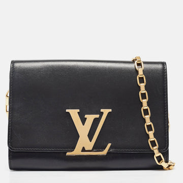 Black Leather Chain Louise GM Bag