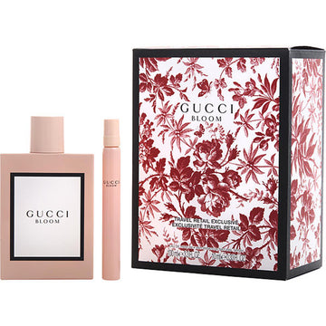Gucci  Bloom Eau De Parfum Spray 3.3 oz & Eau De Parfum Spray 0.33 oz Mini Gift Set