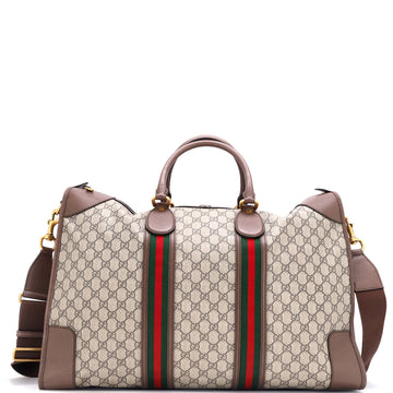 Ophidia Carry On Duffle Bag EC Coated Canvas and Leather Large