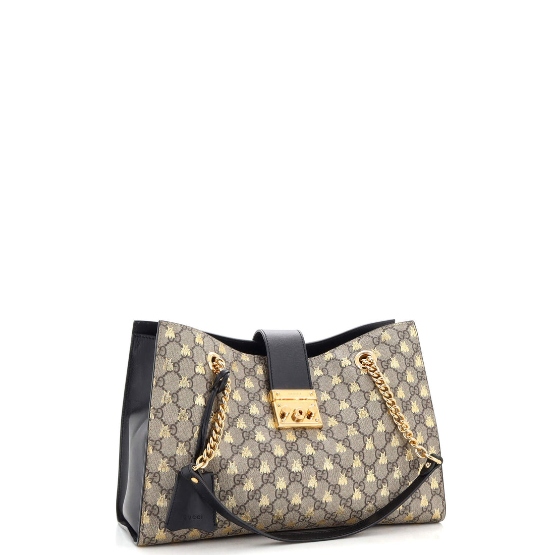 Padlock Chain Tote Printed EC Coated Canvas Medium