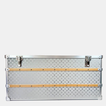 Silver Monogram Aluminium Malle Courrier 110 Trunk